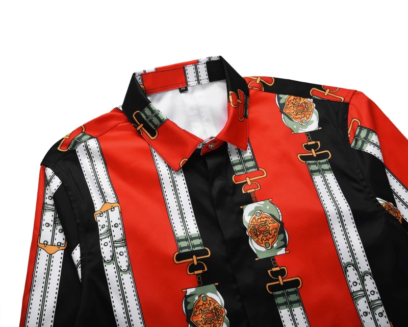 XIMIWUA Новое поступление мужские Роскошные Рубашки с длинным рукавом с модным рисунком полосатая рубашка с цветочным принтом Slim Fit гавайская рубашка Лидер продаж