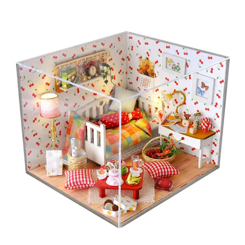 Микро пейзаж Деревянный DIY Дом миниатюрный ручной работы набор мебели для дома садовое Украшение Детские игрушки Рождественский подарок - Цвет: P