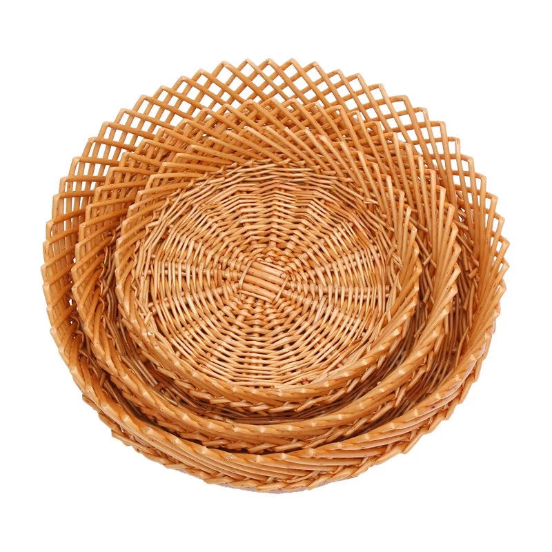 New Wicker Weaving Storage Basket Fruit Bread Vegetables Display Picnic Basket Rattan Storage Box For Cosmetics Snacks Tea Book New Wicker Weaving Storage Basket Fruit Bread Vegetables Display Picnic Basket Rattan Storage Box For Cosmetics Snacks Tea Book