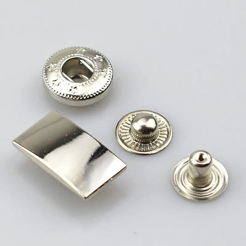10 комплектов Meetee металлические кнопки застежки кнопки для DIY Швейные сумки одежда пальто пуховик кожевенное ремесло аксессуары D1-2 - Цвет: silver