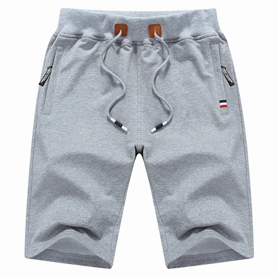 Light Grey Горные однотонные мужские шорты 6XL летние мужские пляжные шорты из хлопка повседневные мужские шорты брендовая одежда SA210 - Цвет: Light Grey