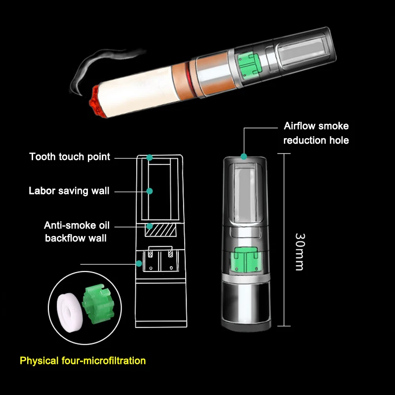 

100Pcs Disposable Tobacco Cigarette Filter Smoking Reduce Tar Filtration Cleaning Holder LAD-sale