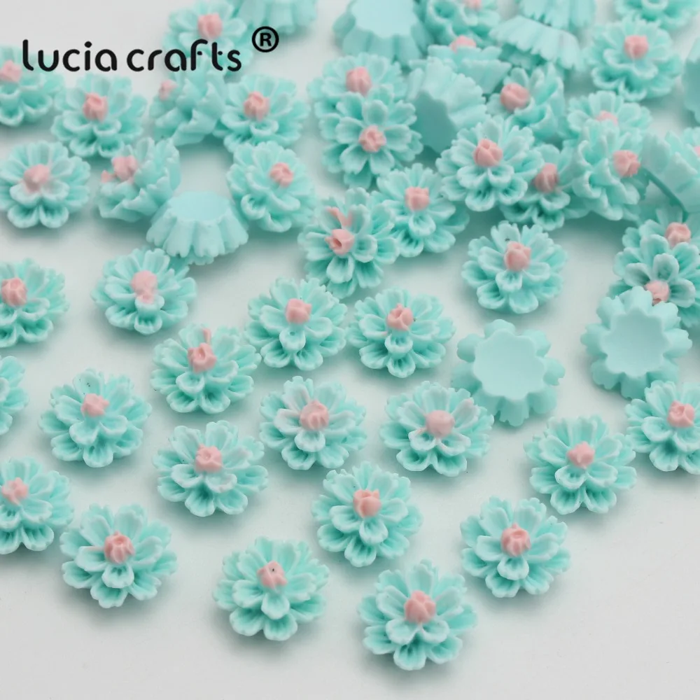 Lucia crafts 50 шт./лот 12 мм мульти вариант из смолы) с плоским дном цветок DIY ремесла домашнего Шпилька повязка на голову ручной работы аксессуары F0611