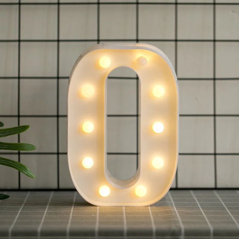 Креативный светящийся светодиодный Ночной светильник лампа с английским алфавитом, цифрами, украшение для свадебной вечеринки аксессуары для украшения дома - Цвет: O