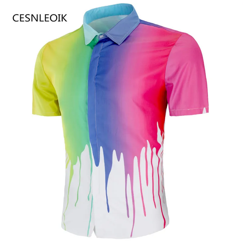 

Short Sleeve Shirt Men Summer Fashion Casual Plus Size Mens Floral Shirts High Quality Flower Shirts Mens Social DC18