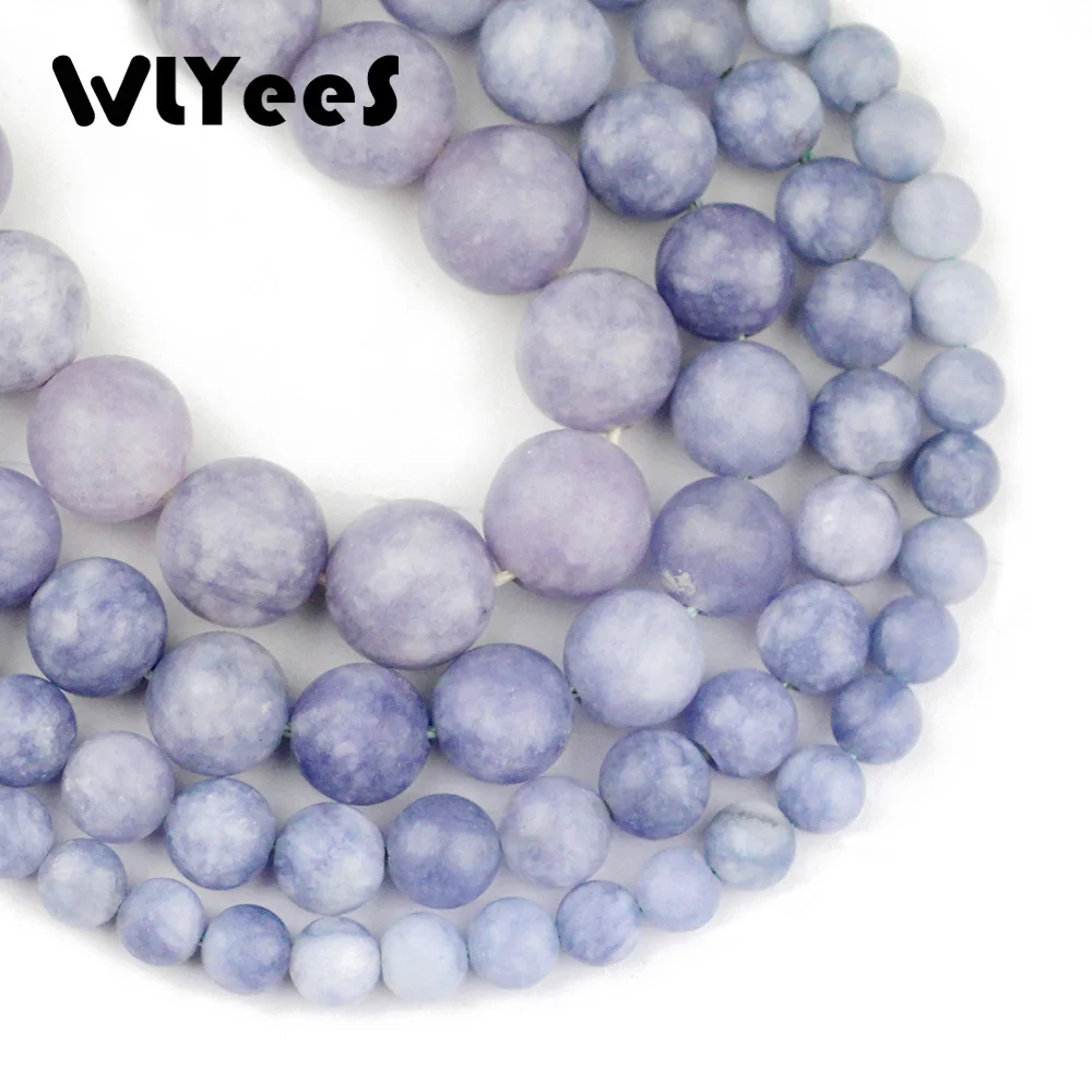 Высококачественные бусины WLYeeS из натурального камня матовые ярко-синие морские