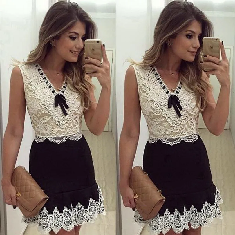 New 2016 Hot Brazilian Plus Size font b Dress b font Bow V Neck Sleeveless font New 2016 Hot Brazilian Plus Size font b Dress b font Bow V Neck Sleeveless font