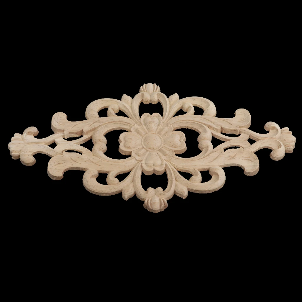 Wooden Carved Corner Applique Frame Furniture Craft Cabinet Corner Onlay Mouldings Handcraft Decor