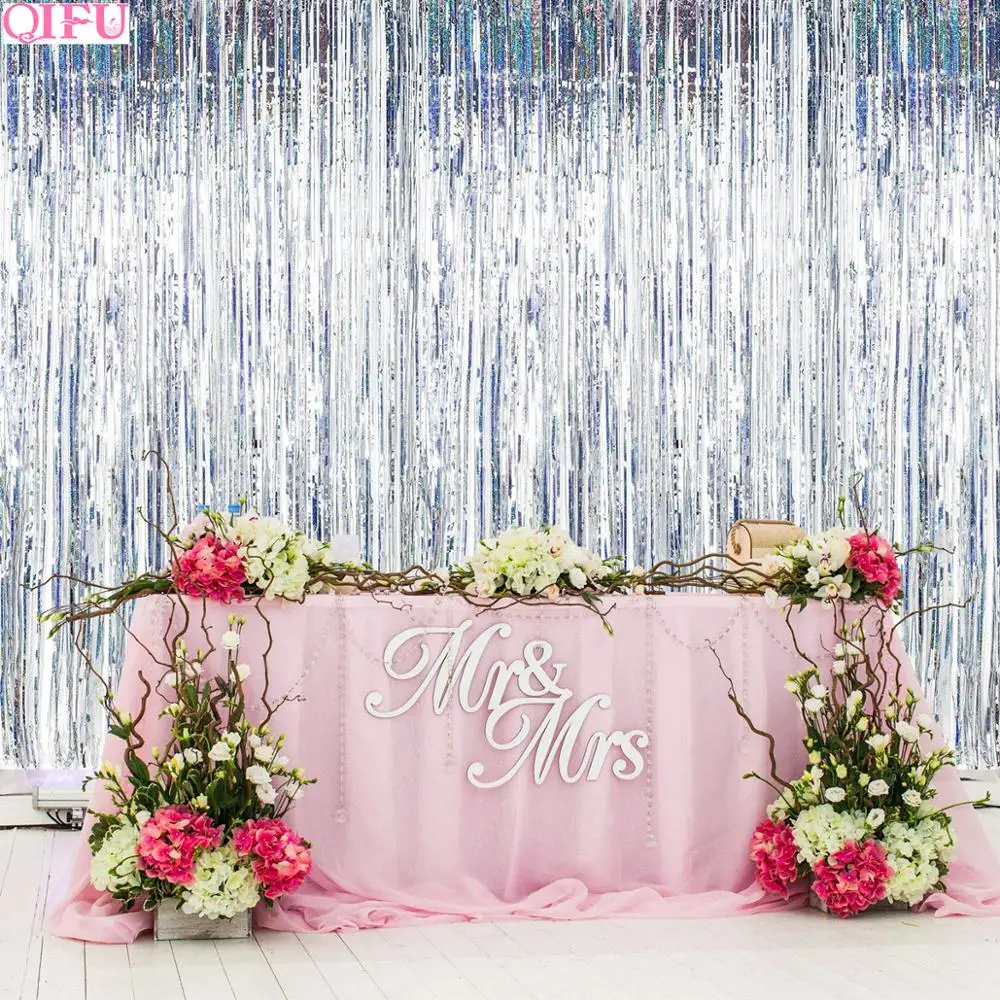 

QIFU Rain Curtain Happy Birthday Party Decoration Kids Backdrop Anniversary Decor Bachelorette Party Wedding Party Supplies