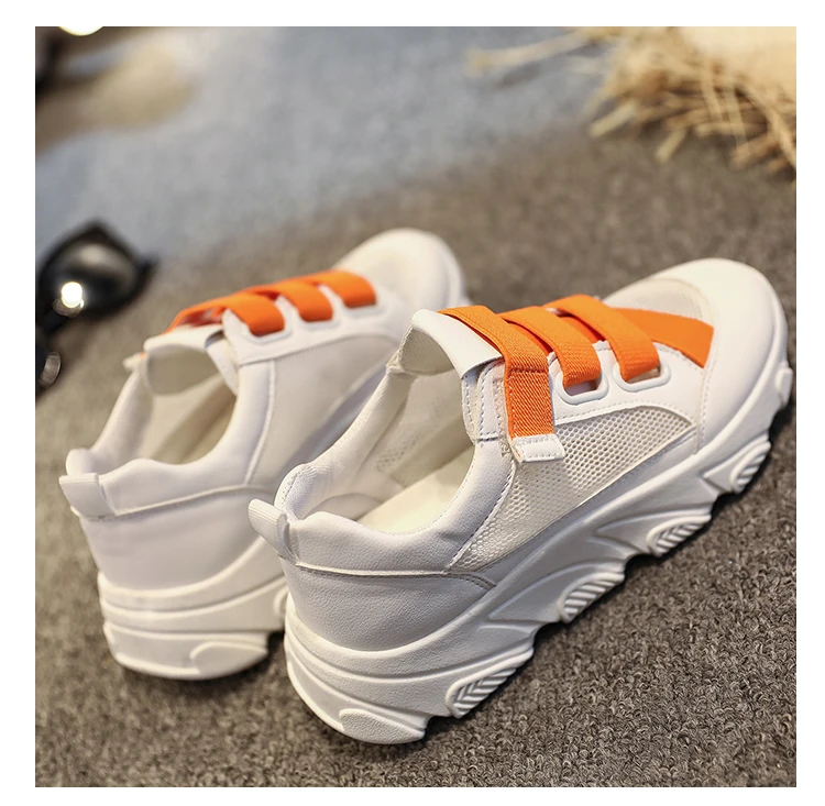 Женская обувь новые массивные кроссовки для Для женщин обувь с подошвой из вулканизированной резины Повседневное модный папа обувь кроссовки на танкетке корзина