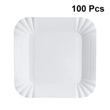 100 шт. Пластины для хранения практичные безопасные квадратные бумажные тарелки одноразовые тарелки для фруктов десерт торт закуски