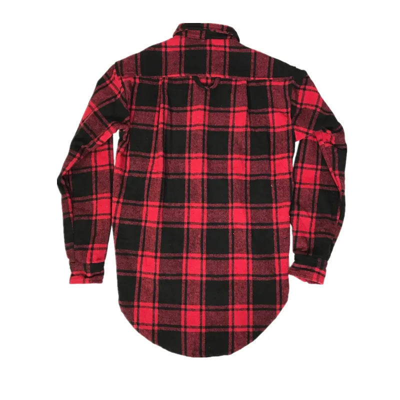 Man's Shirts Loose High Street Oversize Men's Shirts Long Sleeve Wool Cloth Hip Hop Checkerboard Plaid Thick Winter Warm Shirts