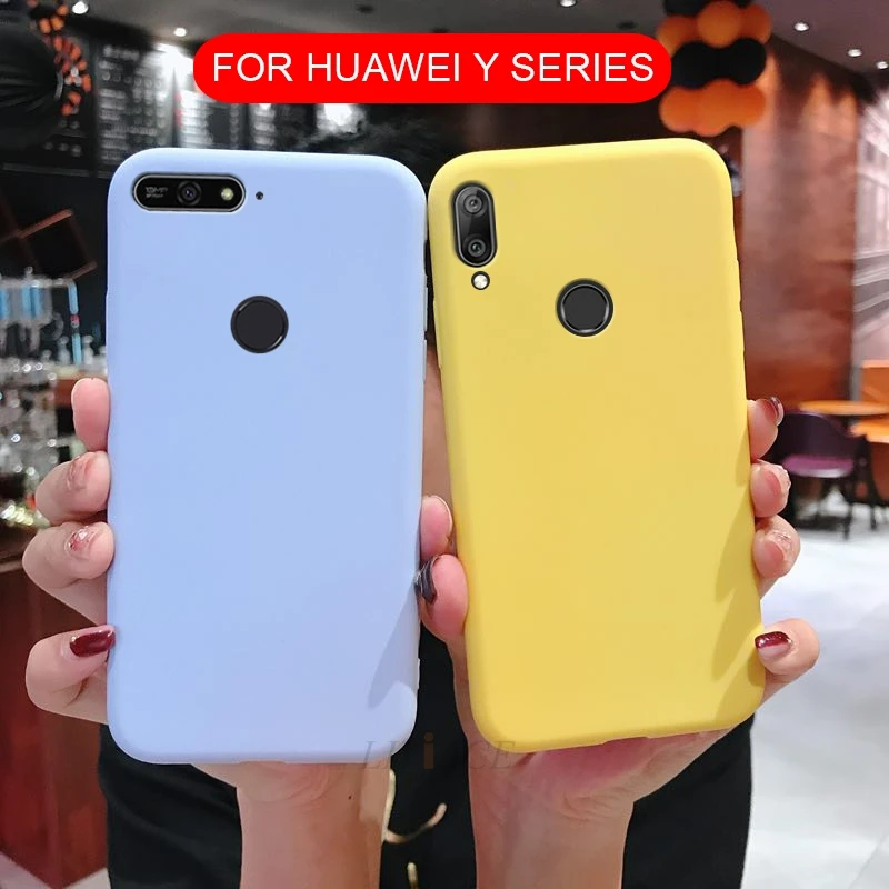 Матовый Силиконовый чехол для телефона huawei y5 y6 y7 prime y3 y9 2018 2017 2019 ii 2 мягкий ТПУ