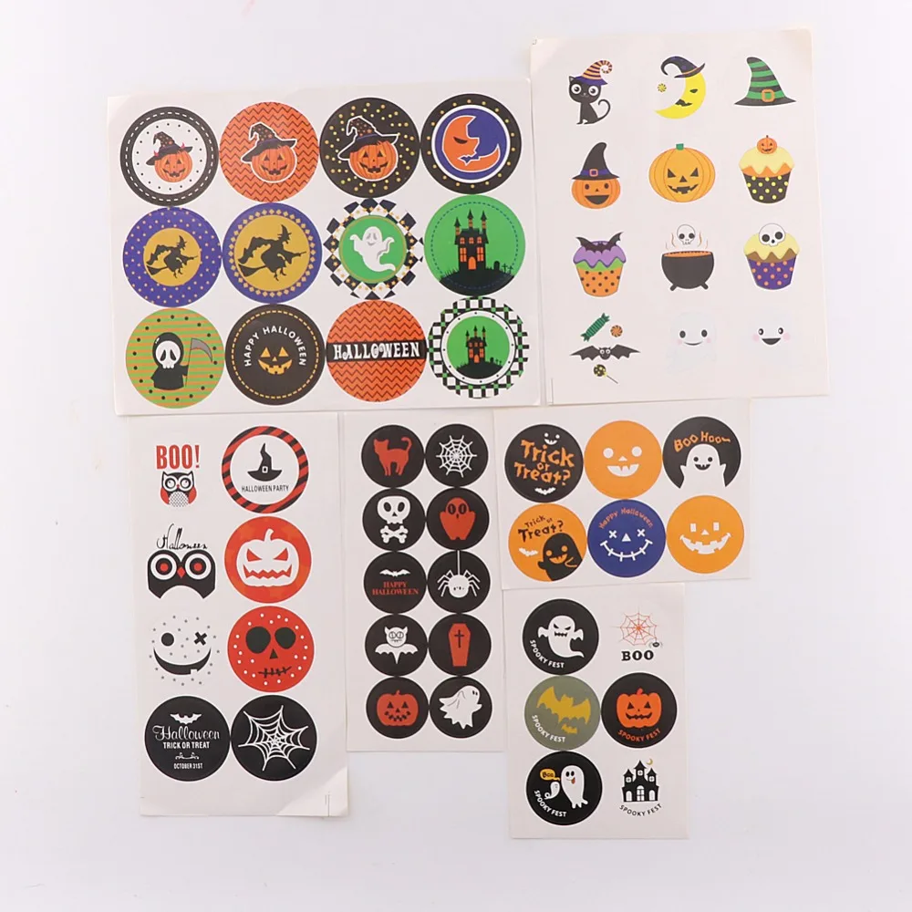 

200pcs/set Halloween Stickers Cookies Labels Gift Tags