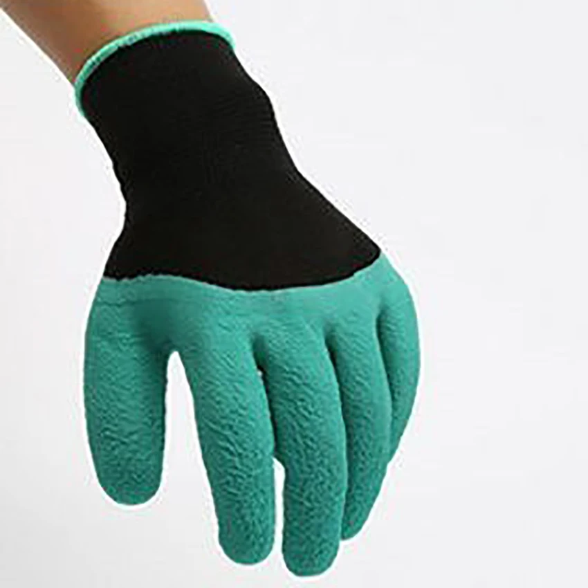 1 пара садовые водонепроницаемые защитные перчатки для копки для посадки домашних Противоскользящих перчаток с пластиковыми когтями пальцев Новинка
