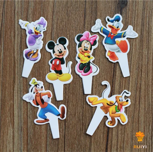 

60pcs Mickey Minnie daisy candy bar cupcake toppers picks decoration baby shower kids birthday party supplies AW-0404