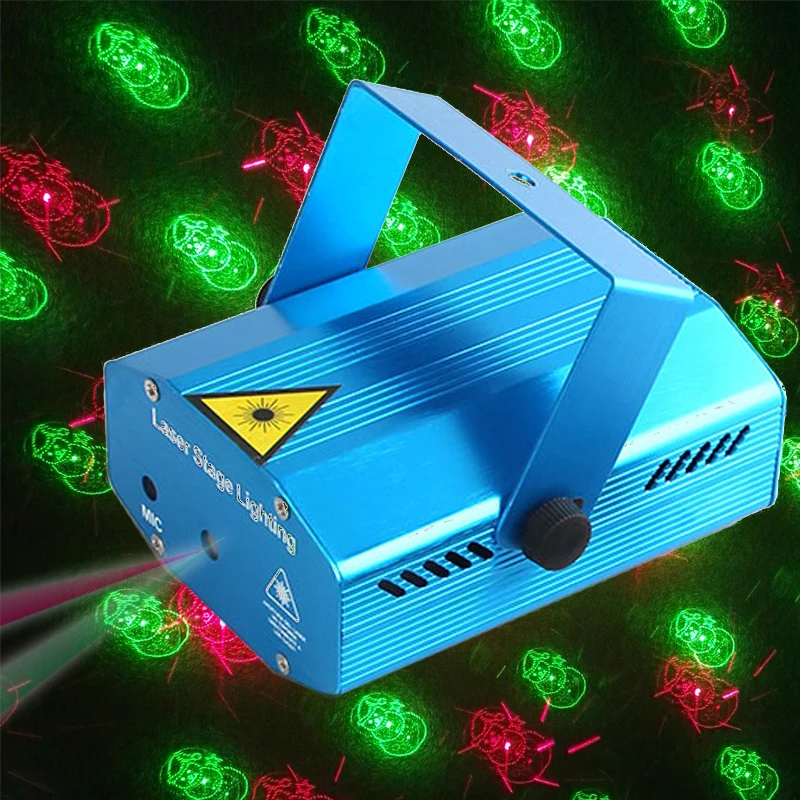 LED Disco Light Voice Control RGB Laser Landscape Projector Light Party KTV Bar DJ Stage Lighting Effect with Tripod EU US Plug (1)