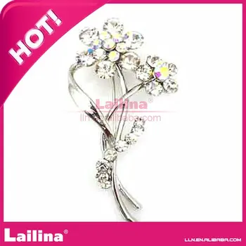 

bouquet flower crystal brooch