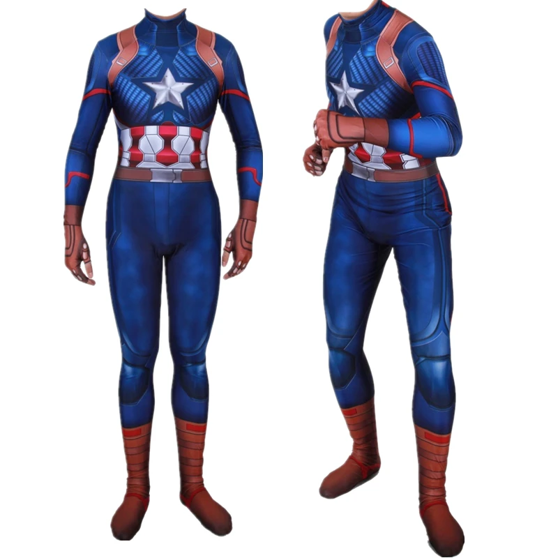 Online Capitán América disfraz de superhéroe de Cosplay traje de ententai de Steven Rogers