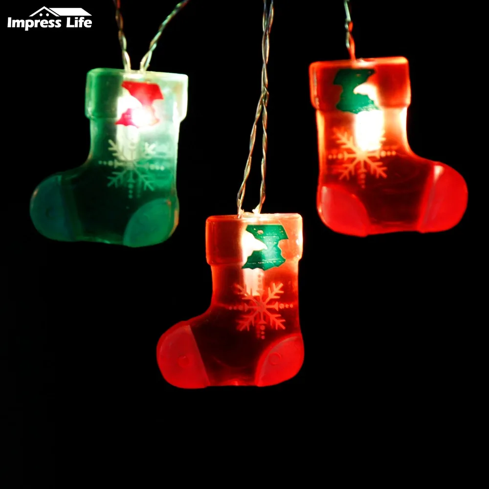 Stocking String Lights, 10ft 20 LEDs Big 3D Socks Shape Christmas Tree