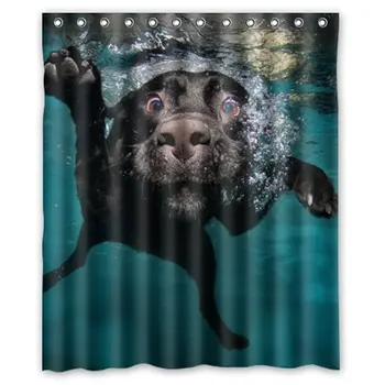 

Multi-color optional Shower Curtain Popular funny lovely Labrador dog Design Waterproof Polyester Fabric Bathroom Shower Curtain