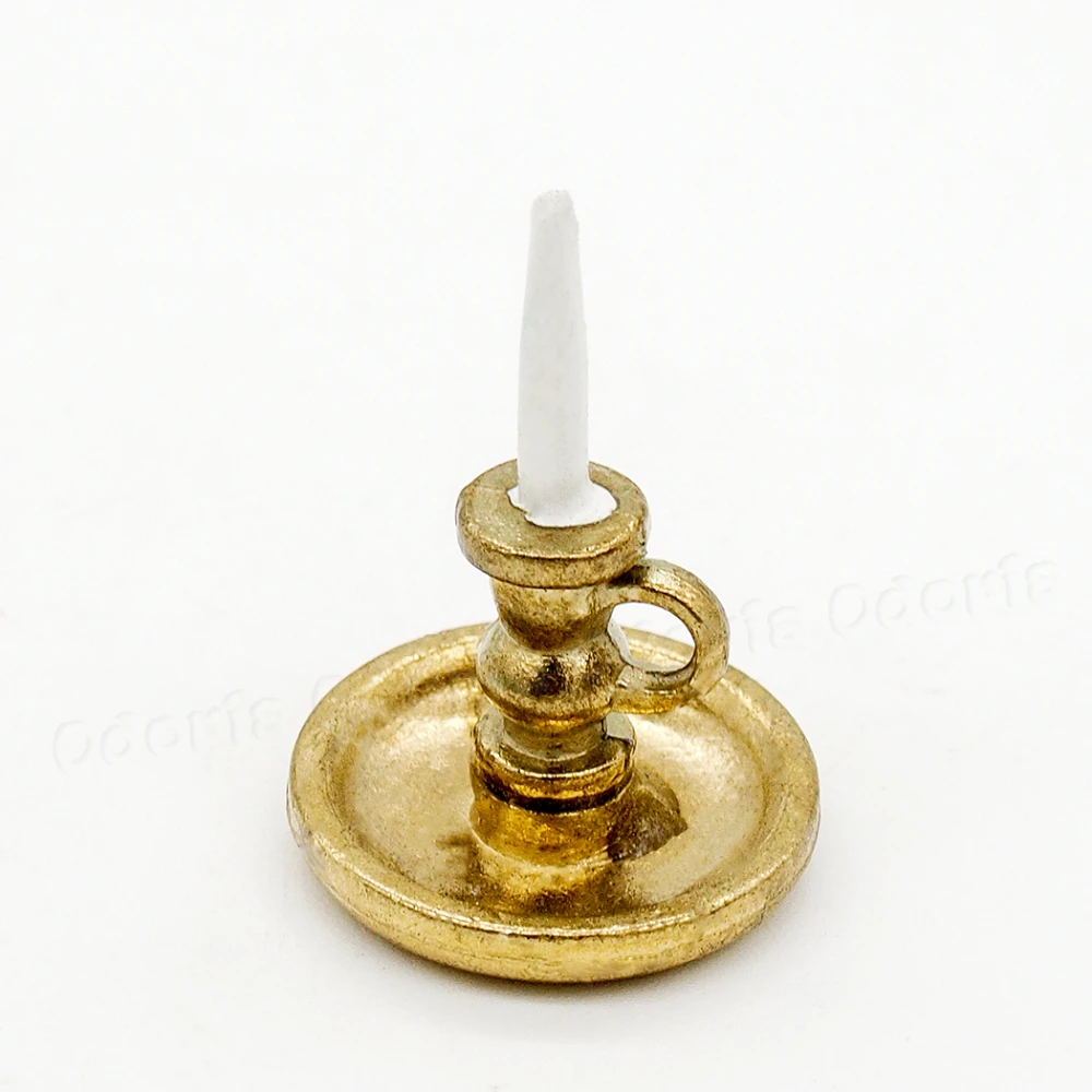 Odoria 1:12 миниатюрный подсвечник двуглавый Свеча Бра золотой настенный кукольный домик аксессуары для мебели