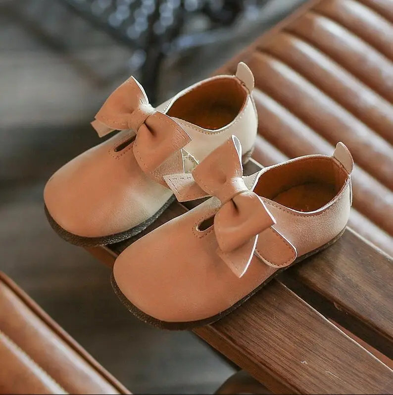 Candy Colored Girls Leather Flats Sweet Girl Bow Princess