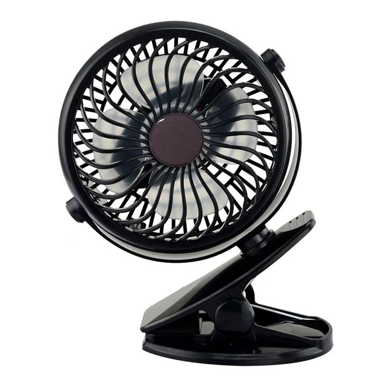 

USB Fan Mini Clamp Desktop Fan Silent Fan 360-degree rotating fan Rechargeable Battery and 2600mAh Battery for Cart, 4.9 Feet