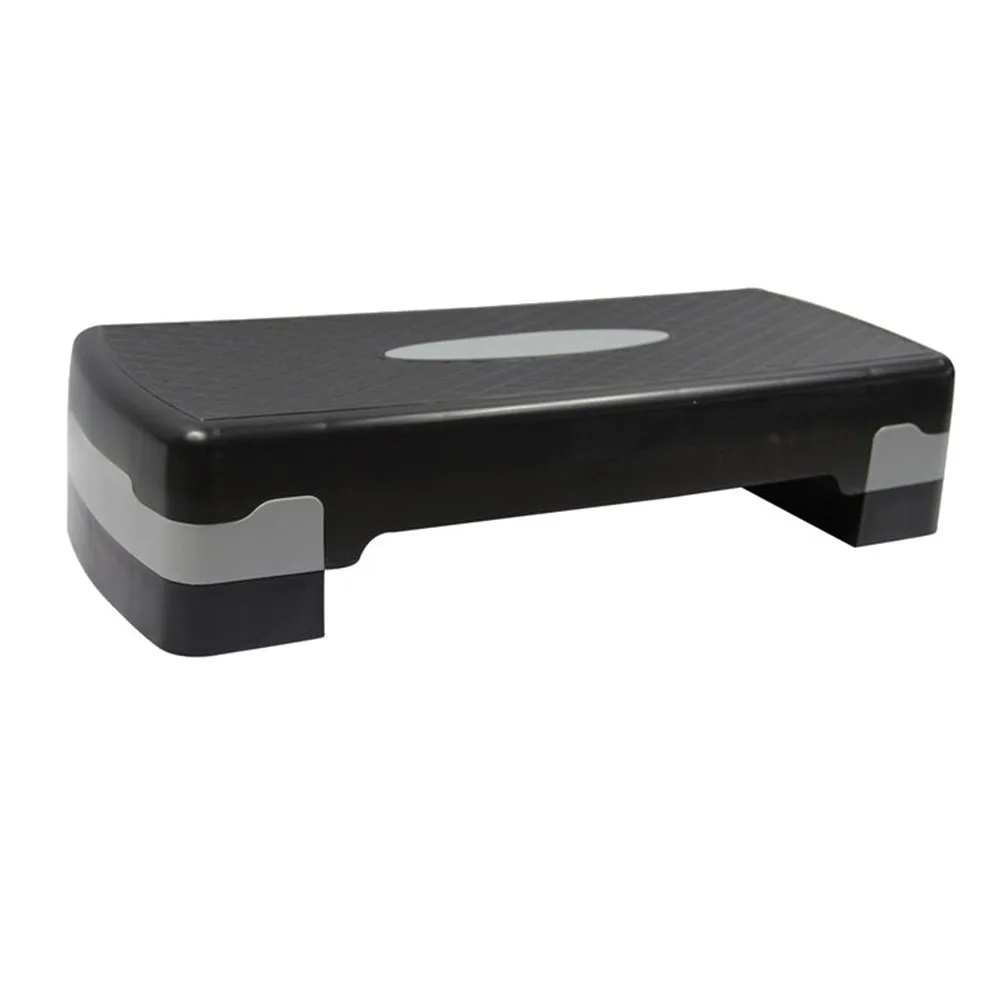 

66 * 26 * 15cm Fitness Aerobic Step Adjustable Exercise Stepper Risers (Black+Grey)