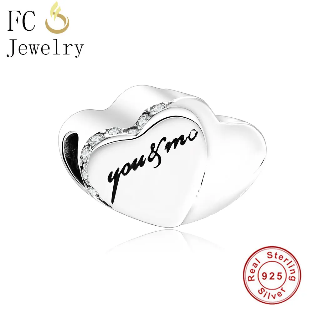FCJ0877 FC ювелирные изделия подходят Pandora талисманы браслет 925 пробы серебро рак груди лента надежды семья мама бисера для женщин DIY Berloque - Цвет: FCJ0877