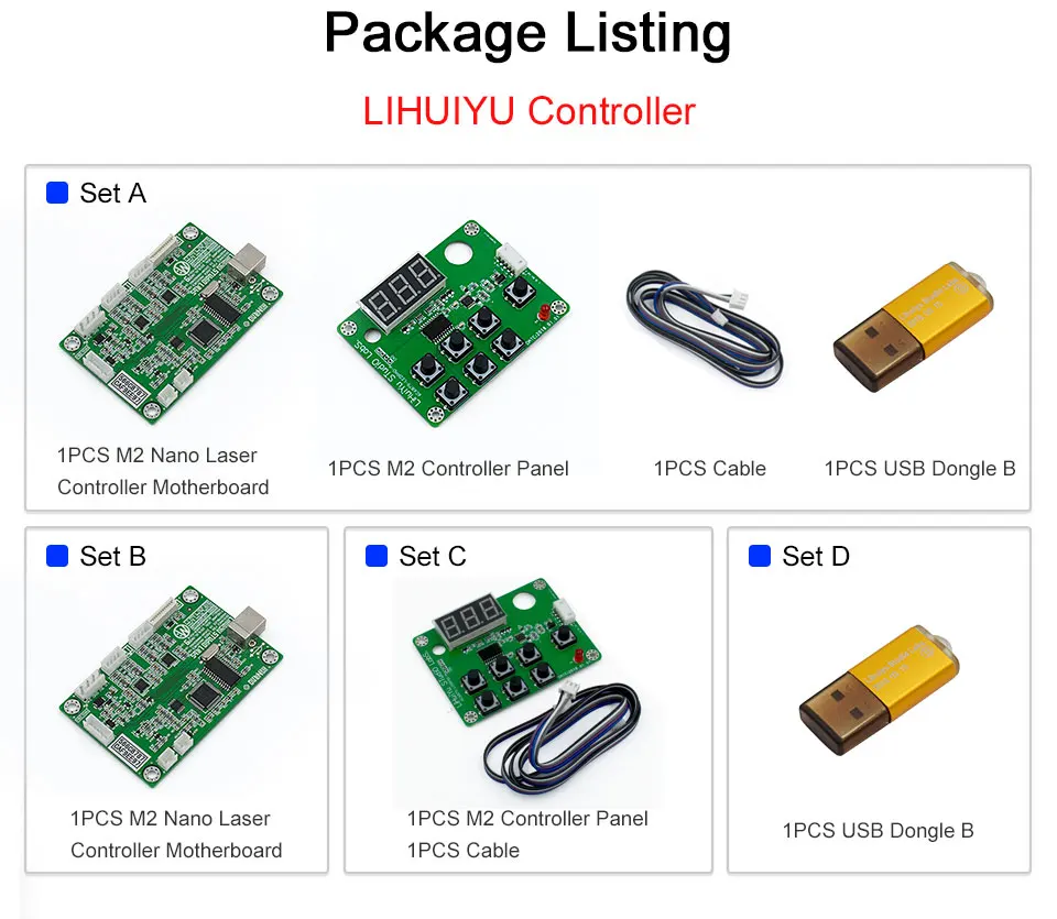Оригинальный LIHUIYU M2 Nano лазер Управление; материнская плата + Управление Панель + ключ B Системы гравер Cutter DIY 3020 3040 K40