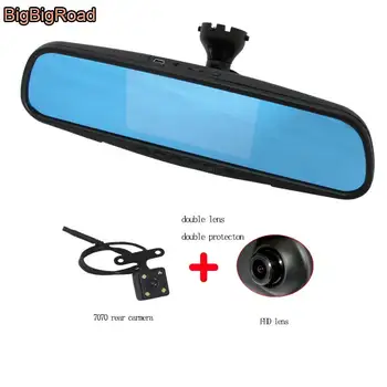 

BigBigRoad For Porsche 911 Car Mirror DVR Camera Blue Screen Video Recorder Dash Cam Parking Monitor with Special Bracket