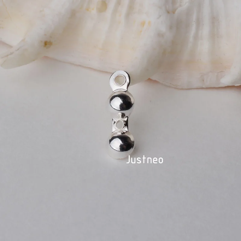 Sterling Silver Clam Shell Bead Tip with Rings (3)