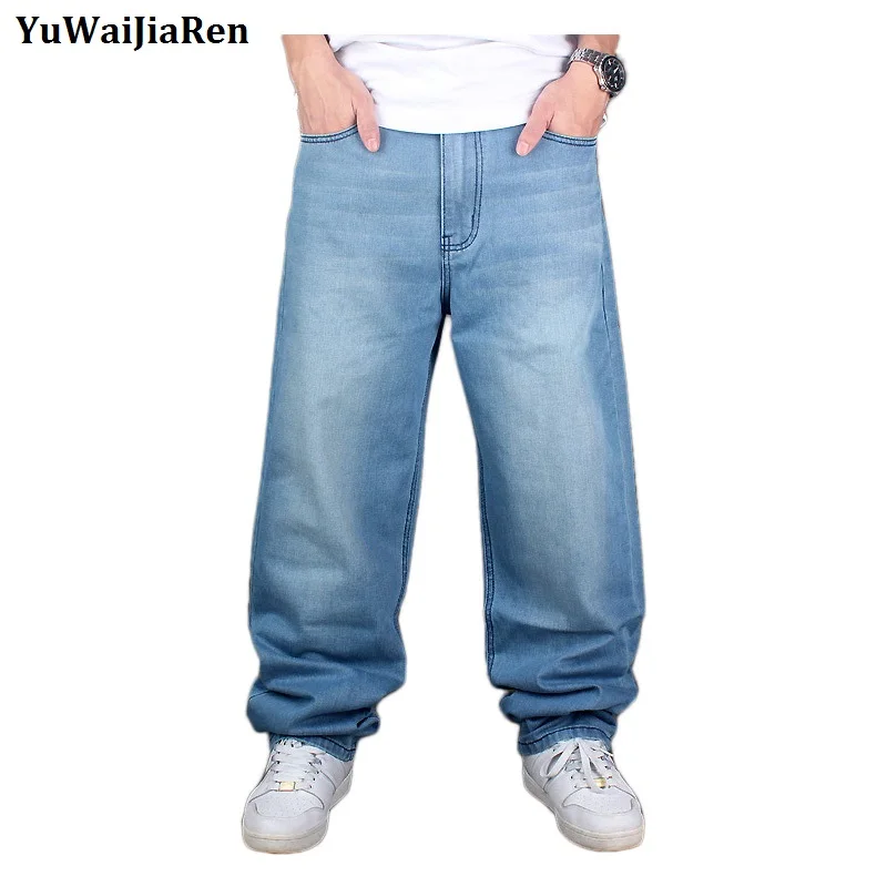 YuWaiJiaRen Brand Men's Fashion Jeans Loose Hip Hop Mens Baggy Jeans ...