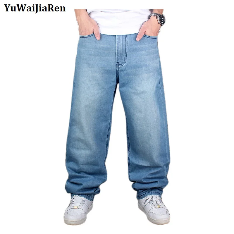 

YuWaiJiaRen Brand Men's Fashion Jeans Loose Hip Hop Mens Baggy Jeans Casual Harem Denim Pants Large Size 44 46