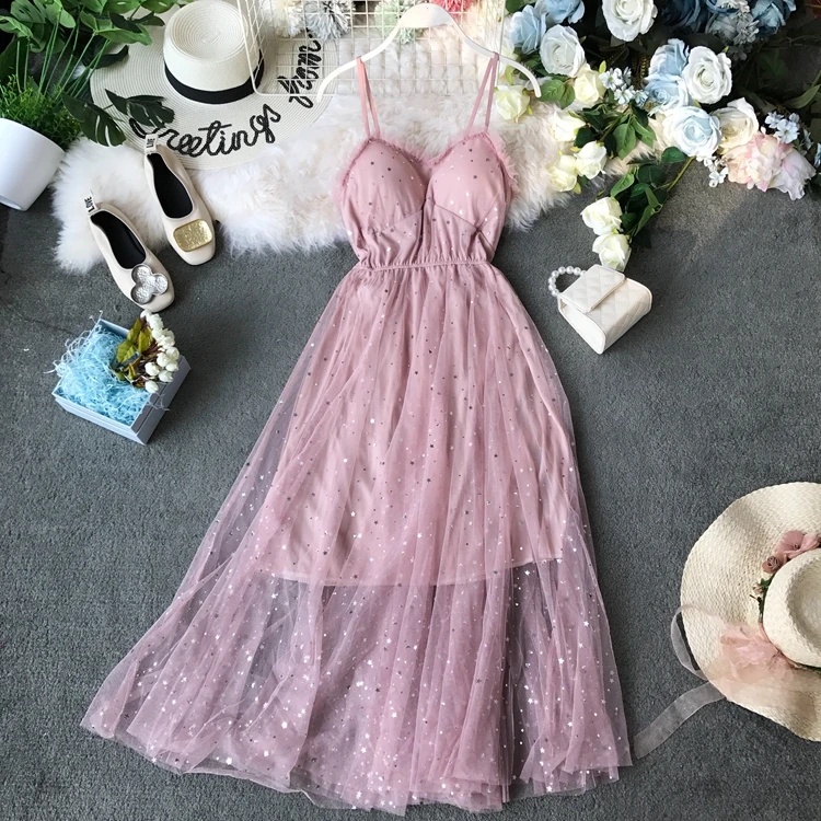 

Summer New Sweet Casual Dress Women Padded Sleeveless Elegant Vestidos F506