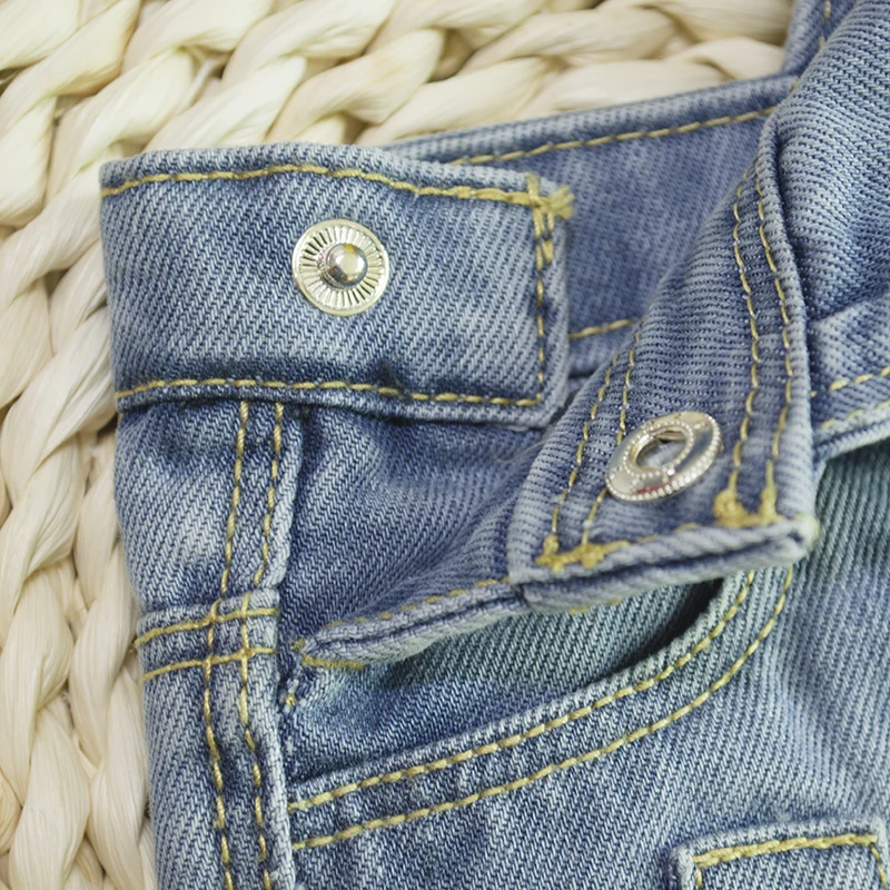 HSID1701007--4Infant Denim Jumpsuit Toddler Boy&Girl Suspender Jeans Shorts Kid Rompers Bodysuit Pocket Straps Patchwork Cuffed Baby Clothing