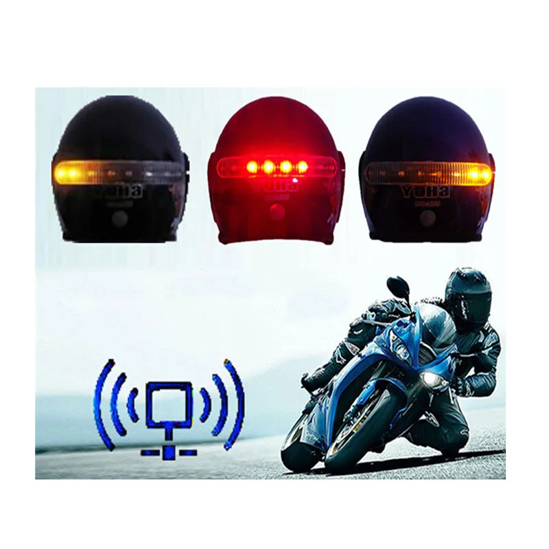 Universal 8 LED Motorcycle Light 2.4G Wireless Helmet Brake Turn Signal