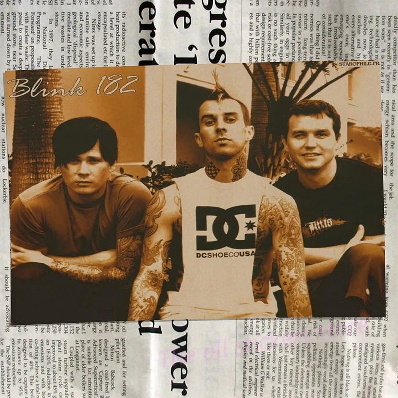 Blink 182, винтажная Ретро рок-группа, музыкальная гитара, матовая крафт-бумага, античный плакат, настенная наклейка, домашний декор/6009 - Цвет: 9