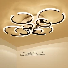 Black/ white modern Chandelier living room bedroom acrylic led Chandelier Lighting 4/6/8/10 rings lustre lamparas colgantes