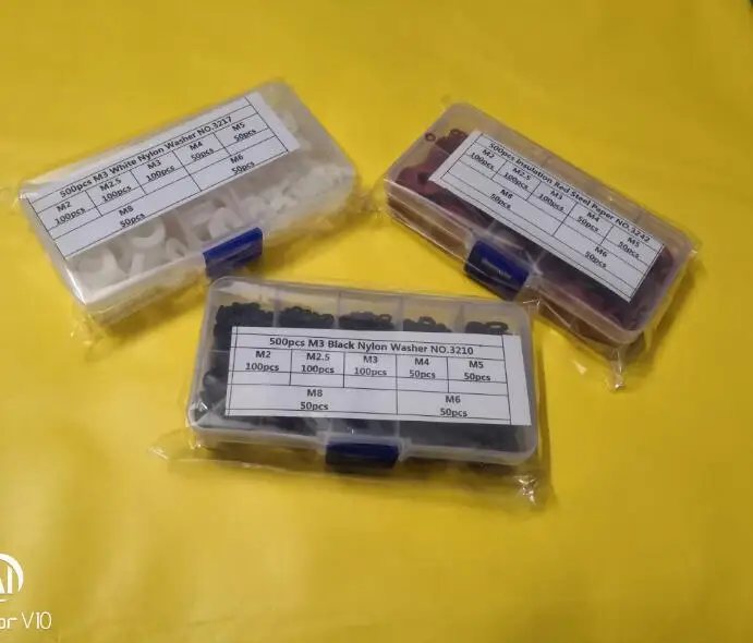 

500PCS M2 M2.5 M3 m4 m5 m6 m8 red paper insulation washer , black nylon white nylon washer kit