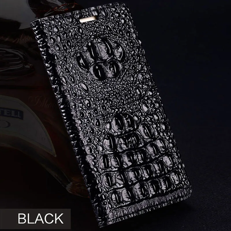 Black Wangcangli Чехол-книжка из натуральной кожи для iPhone 8 X с крокодиловой текстурой задней крышки телефона для iPhone 6 6 S 7 Plus - Цвет: Black