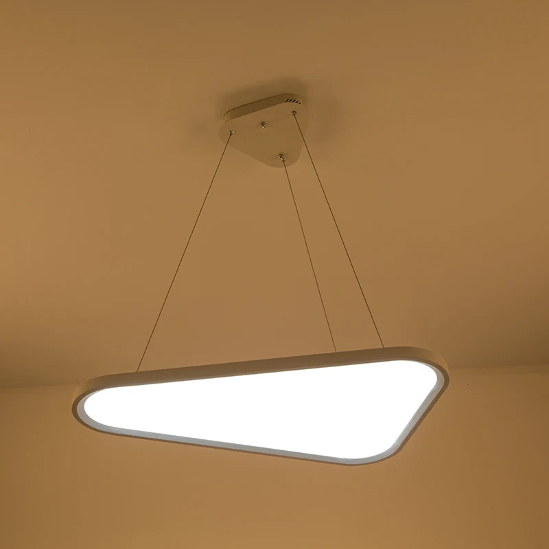 

Modern LED Pendant Light Minimumism White/Black Geometric Art Suspension Lamp Triangle Hanging LED Lamp for Dining Room Office