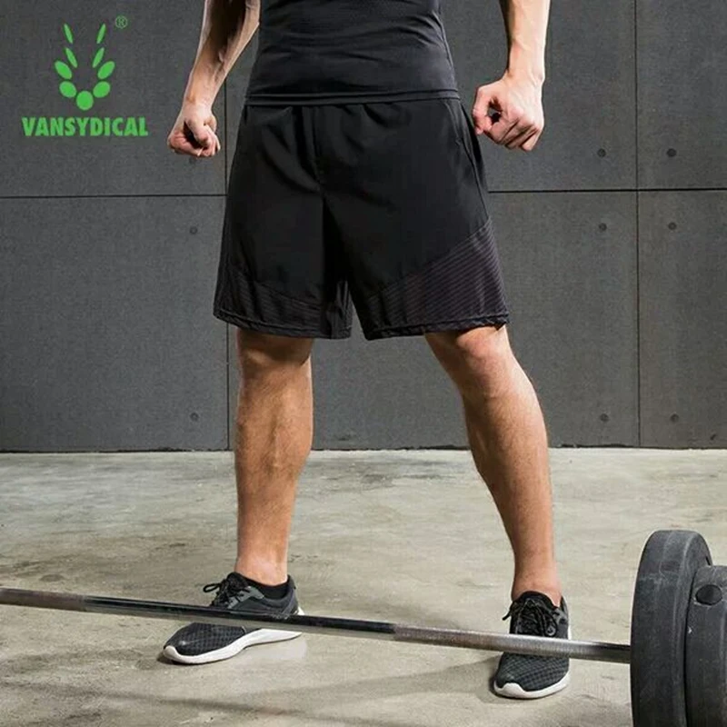 Vansydical шорты для бега мужские спортивные Фитнес дышащие быстросохнущие