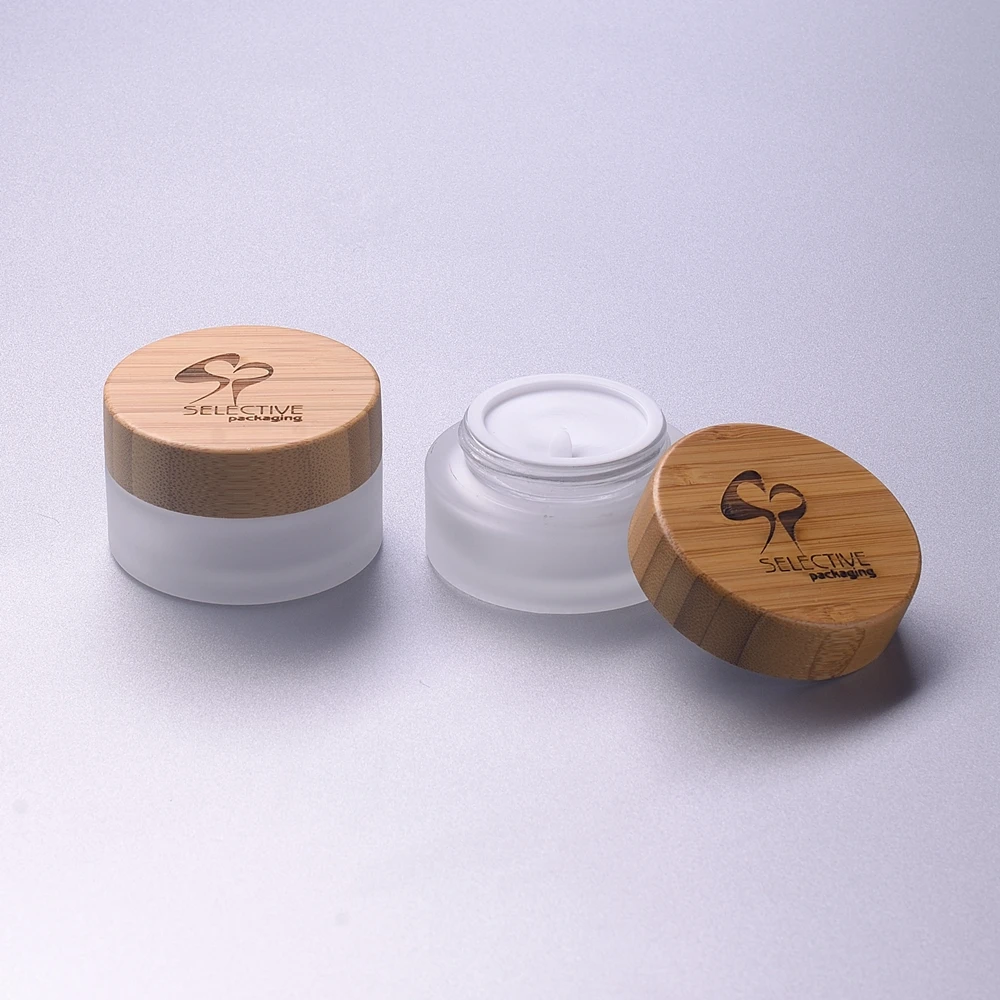 Download Cosmetic Bamboo Lid Glass Jar 50g Face Cream Frost Glass Jar With Bamboo Lid Face Cream Cosmetics Jar Refillable Bottles Aliexpress