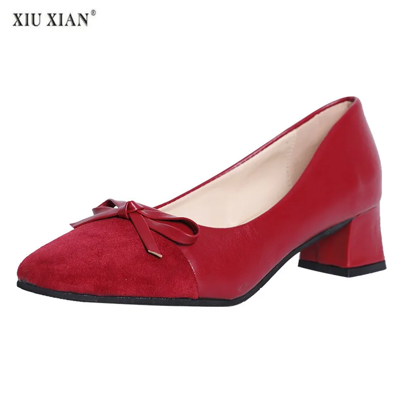 square toe slip on heels