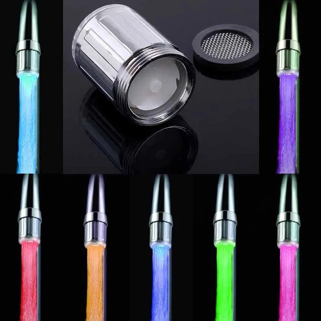 

Luminous Glow Light-up LED Water Faucet Shower Tap Water Nozzle Head Light Bathroom Kitchen Faucets