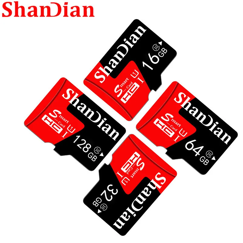 Карта памяти ShanDian класса 10 8 ГБ 16 32 карта micro sd 64 Гб 128 microsd мини TF 4 флэш накопитель с
