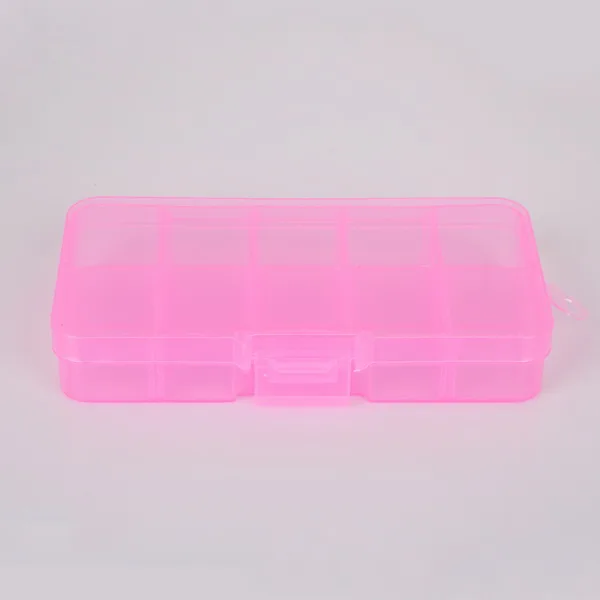 10 Slots Plastic Storage Jewelry Box Compartment Adjustable Container for Beads Earring Box for Jewelry Rectangle Box Case 