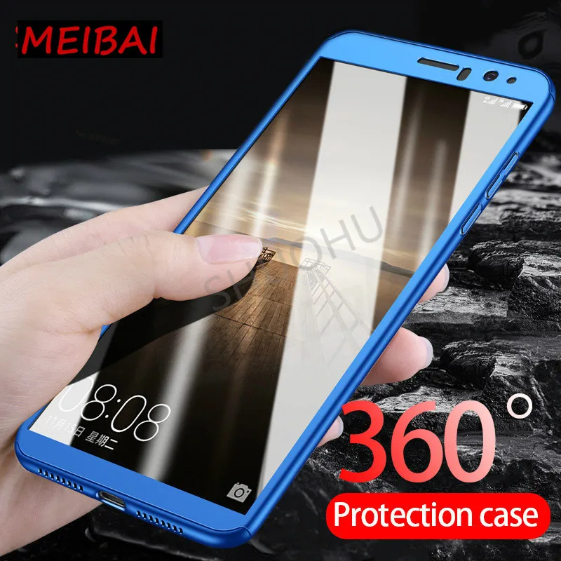 Meibai 360 Degree Full Coverage Case For Huawei P8 P9 P10 lite 2017 Cover Phone Plus Cases With Glass Film |